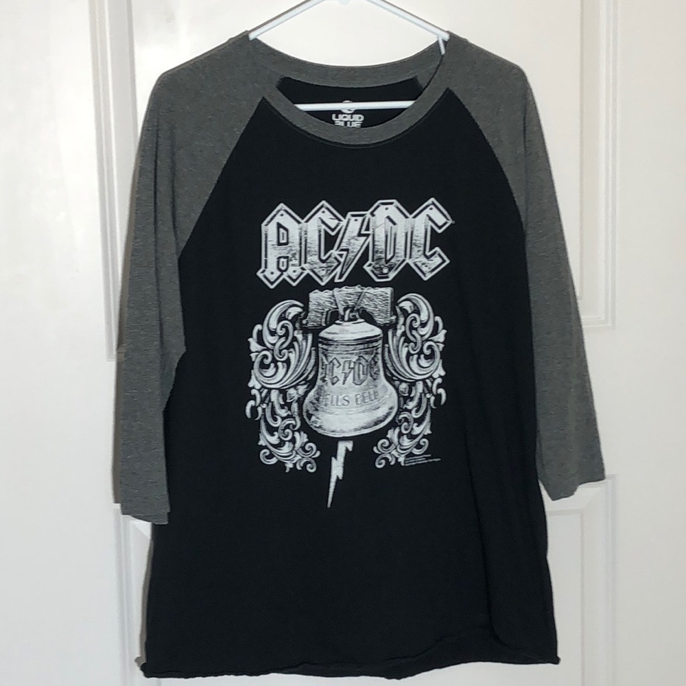 AC/DC Graphic Band Hell’s Bells Baseball Tee Large